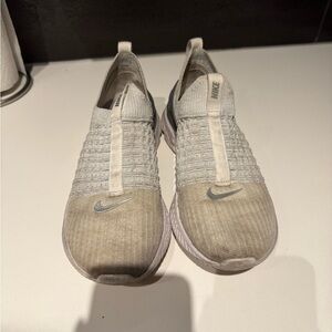 Nike Light Gray Knit Slip-On Shoes